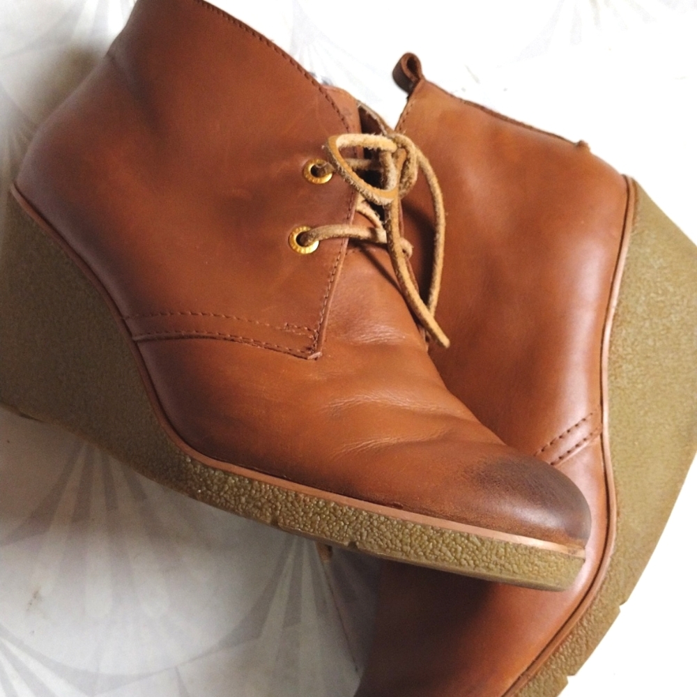 Sperry Topsider Leather Wedge Ankle Boot